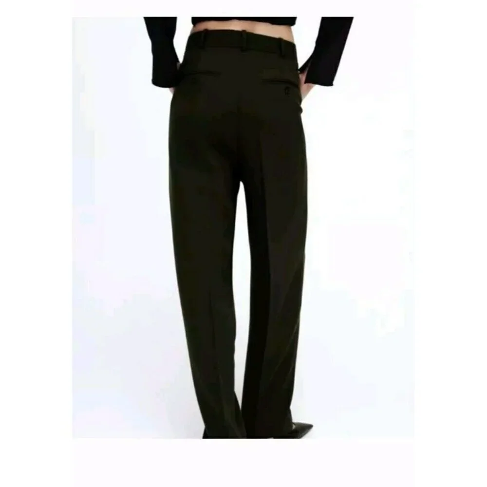 ZARA WOMAN NWT FW21 GREEN MID-RISE PANTS ALL SIZES 2761/266 13.5